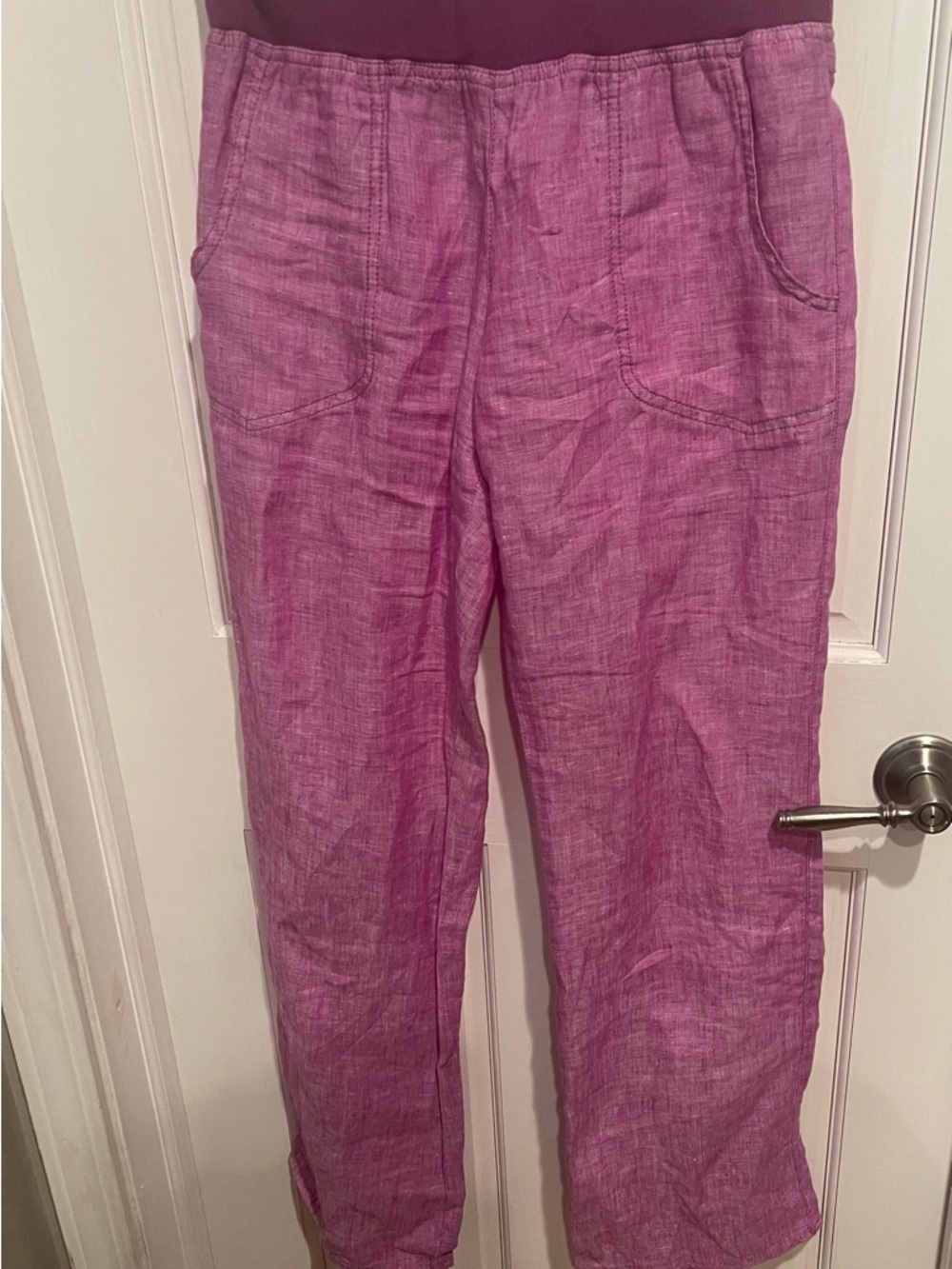 Toad&Co Straight-Leg Linen Pants in Purple 4